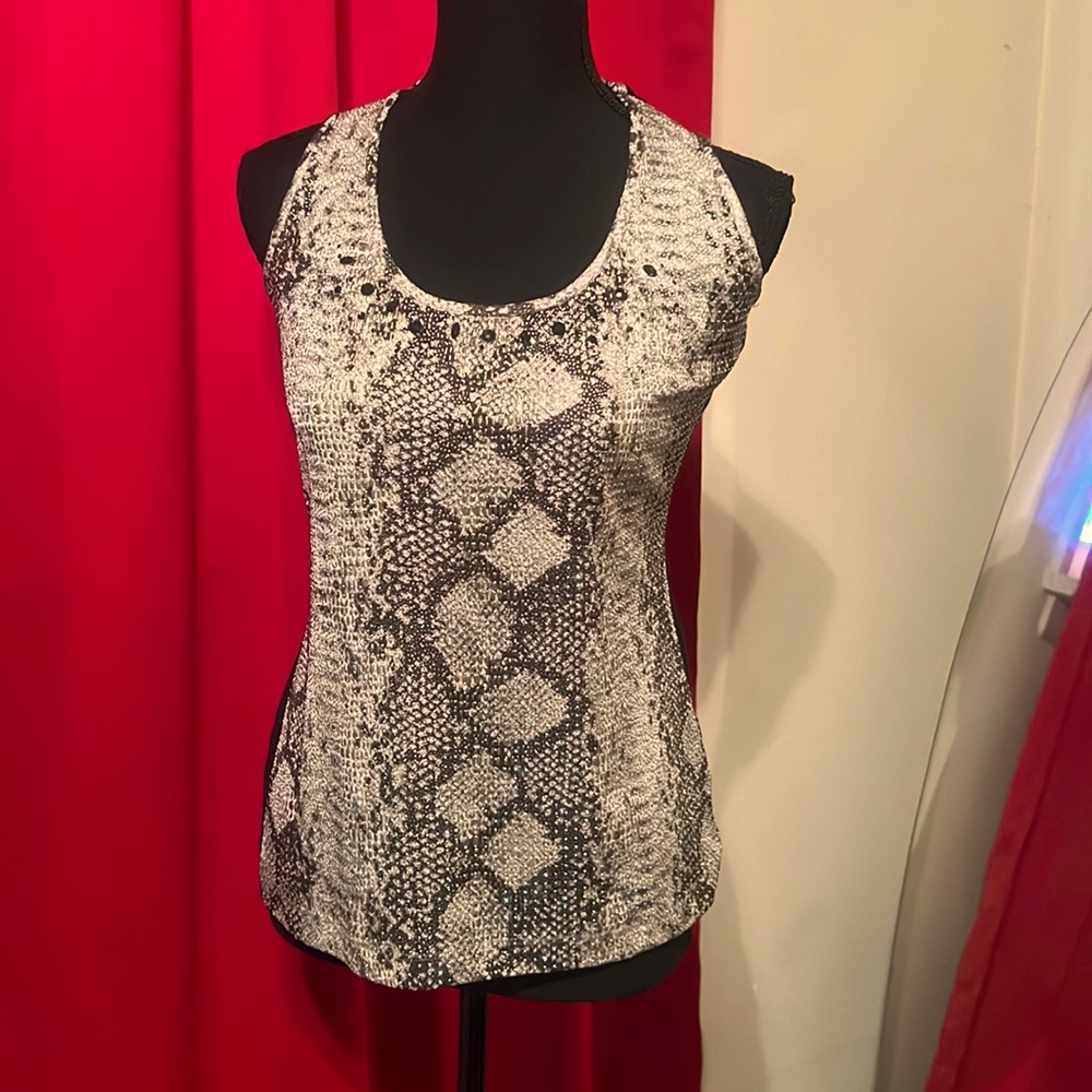 Grayse metallic snake print tank.
